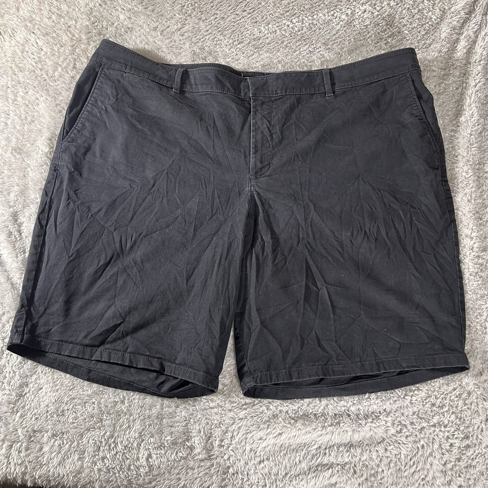 LOFT Bermuda Shorts Womens 24W Black Cotton Stretch Flat Front Streetwear Casual